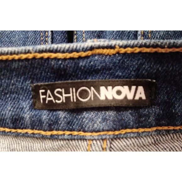 Fashion Nova Juniors Ladies Blue High Waist Straight Leg Denim Jeans Sz XS/1 - Picture 4 of 4